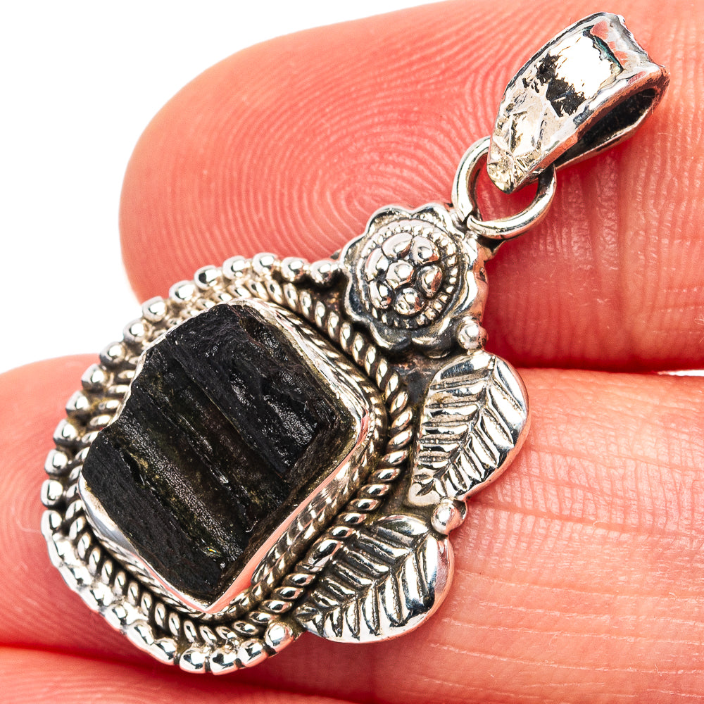 Rare Moldavite Pendant 1 1/4" (.925 Sterling Silver)