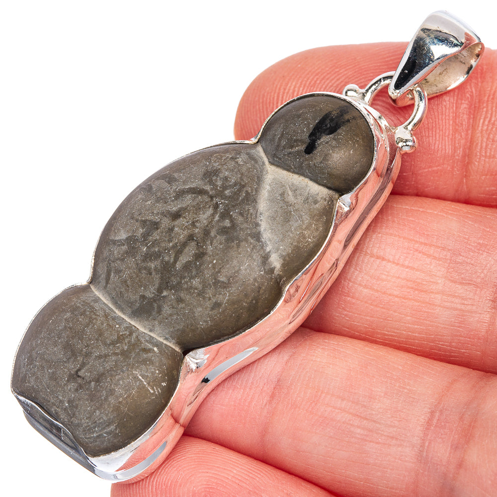 Menilite Opal  Pendant 2 1/4" (925 Sterling Silver) P40767