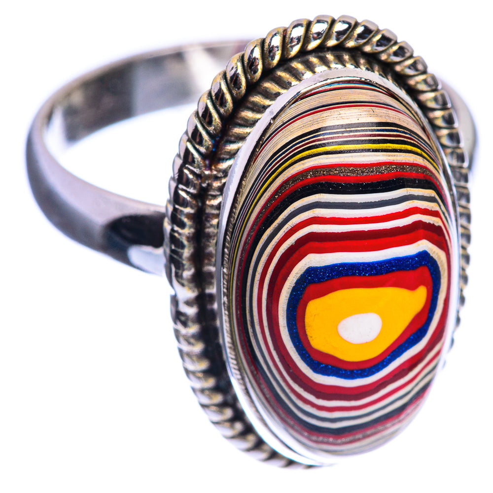 Fordite 925 Sterling Silver Ring Size 9
