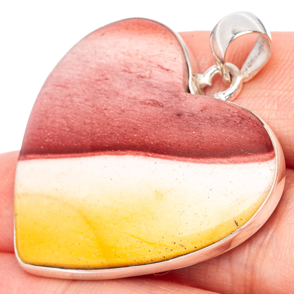 Mookaite Heart Pendant 1 1/2" (925 Sterling Silver) P42170