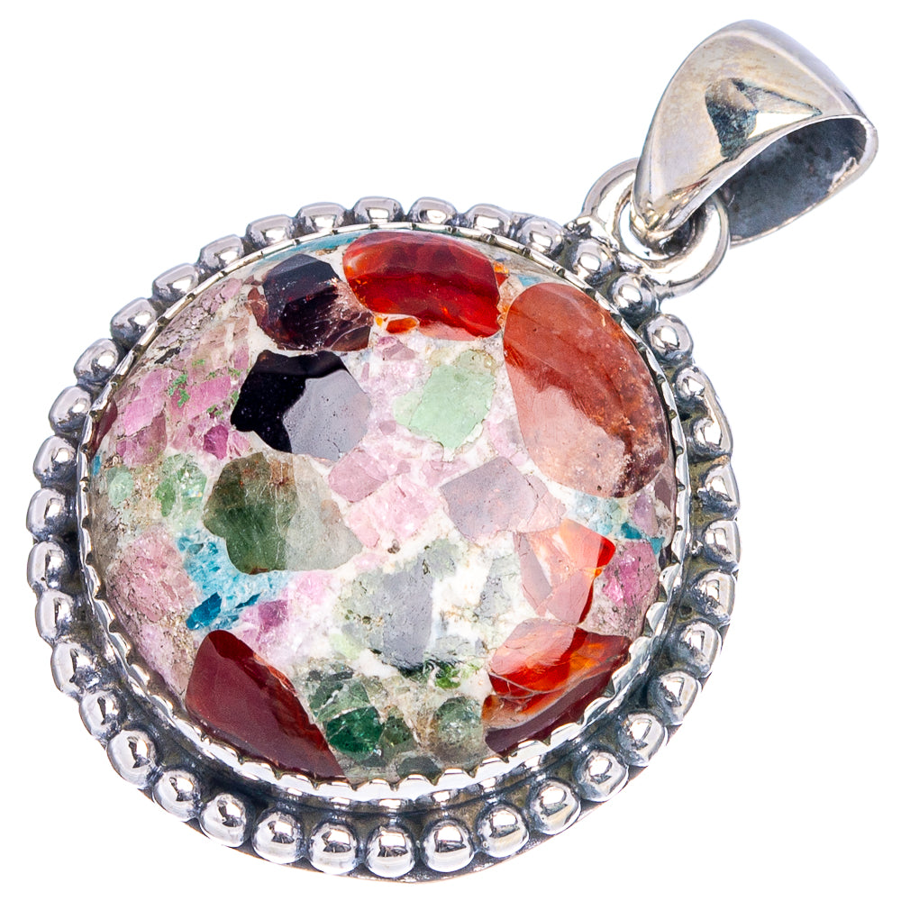 Tourmaline Matrix Pendant 1 3/8" (.925 Sterling Silver)