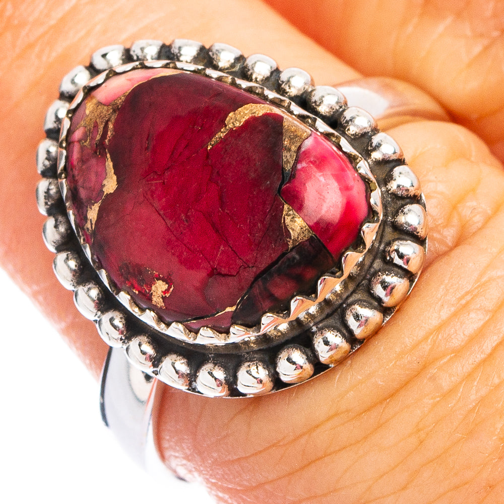 Red Dahlia Mohave Turquoise Ring Size 7 (.925 Sterling Silver)