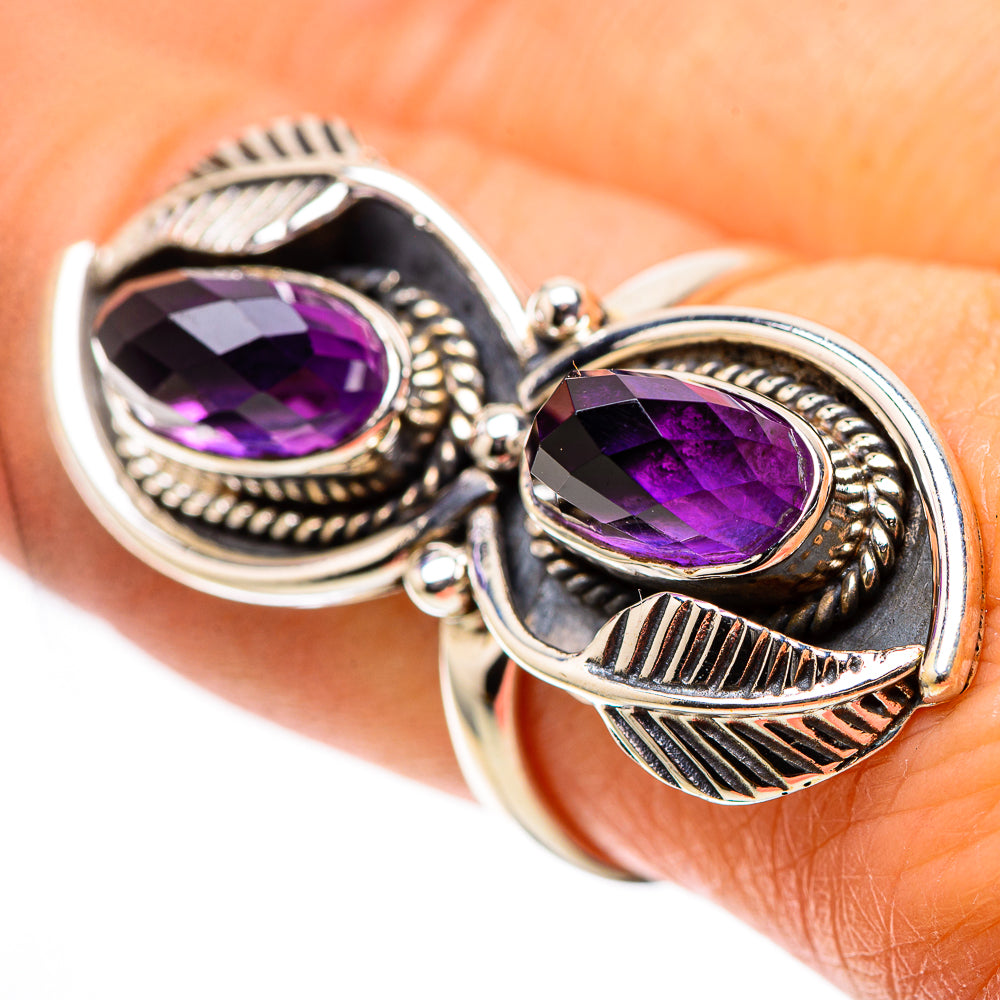 Large Faceted Amethyst Ring Size 8 (925 Sterling Silver) RING138906