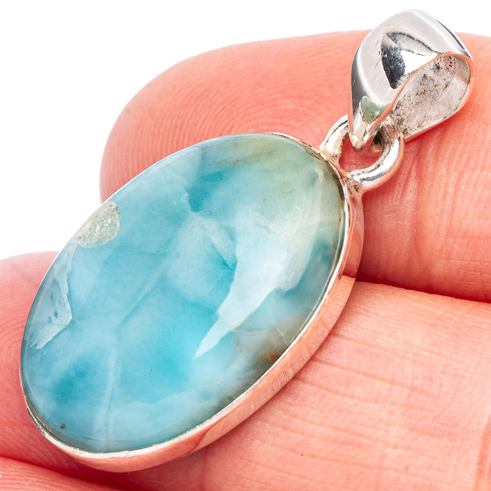Larimar Pendant 1 1/4" (925 Sterling Silver) P44105