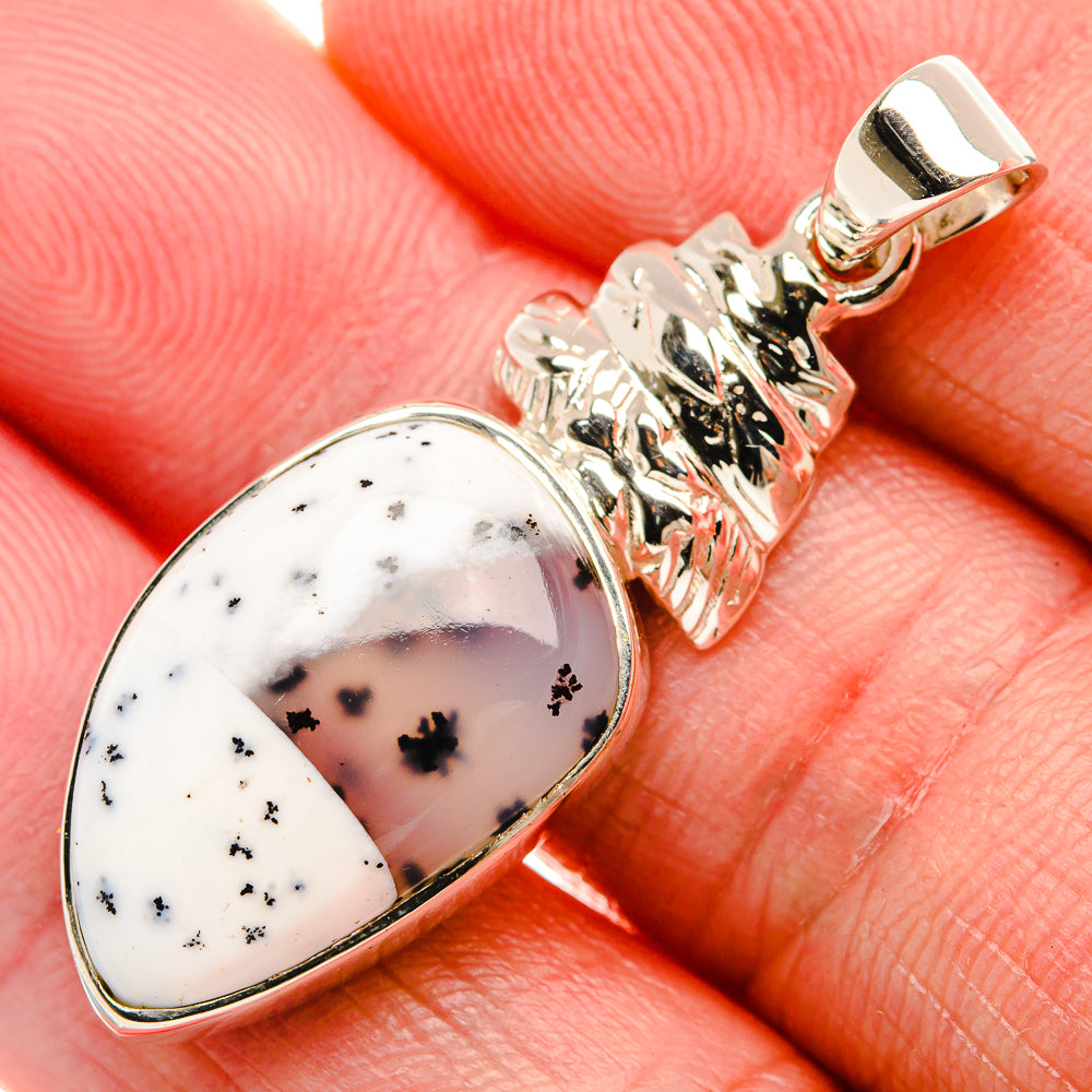 Premium Dendritic Opal 925 Sterling Silver Pendant 1 5/8" (925 Sterling Silver) PD37779