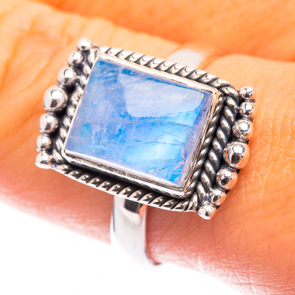 Rainbow Moonstone Ring Size 9.5 (925 Sterling Silver) R141275