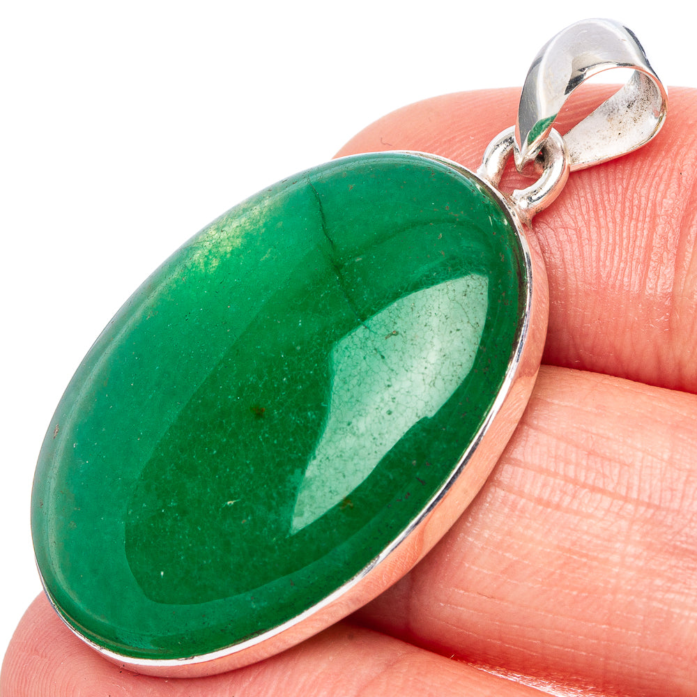 Green Aventurine Pendant 1 5/8" (925 Sterling Silver) P43117
