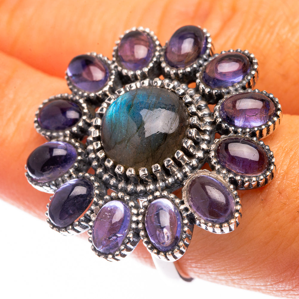 Large Labradorite, Tanzanite Ring Size 8.5 (925 Sterling Silver) R141171