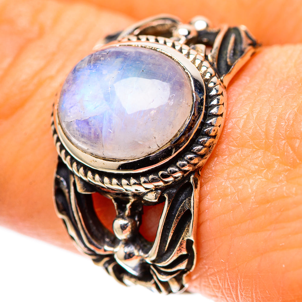 Rainbow Moonstone 925 Sterling Silver Ring Size 8 (925 Sterling Silver) RING139613
