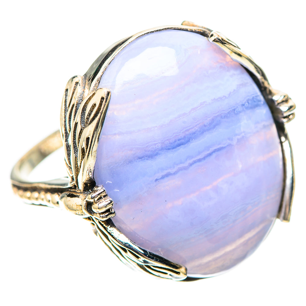 Blue Lace Agate Ring Size 8 (925 Sterling Silver) RING139319