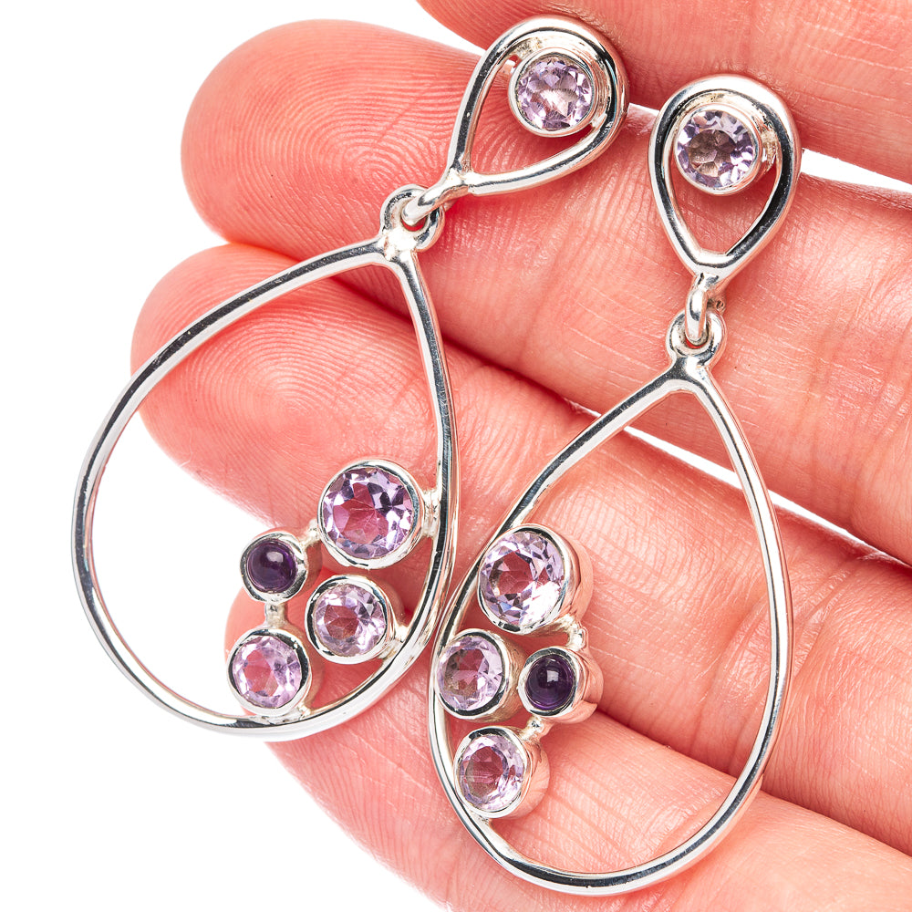 Premium Amethyst Earrings 1 3/4" (925 Sterling Silver) E2503