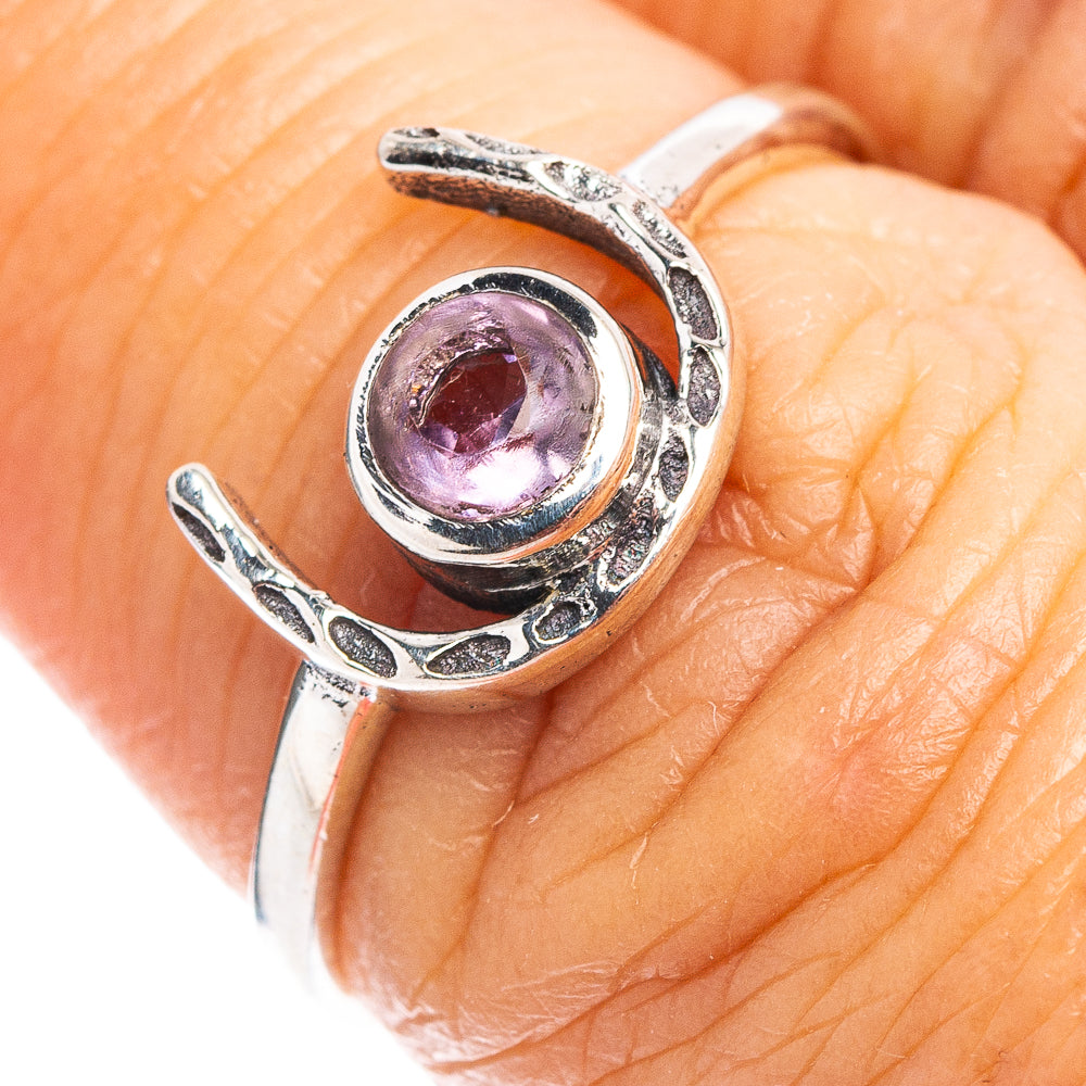 Amethyst Horseshoe Dainty Ring Size 6.5 (.925 Sterling Silver)