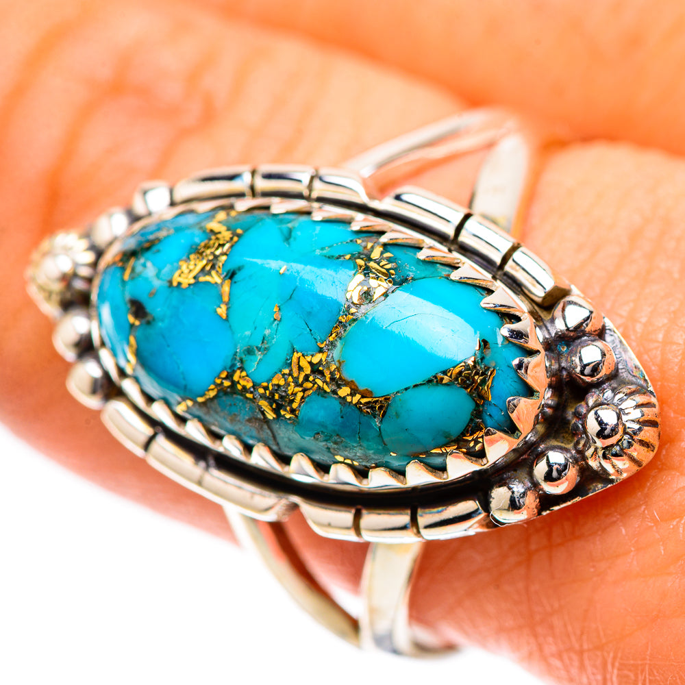 Blue Copper Composite Turquoise Ring Size 9 (925 Sterling Silver) RING139228