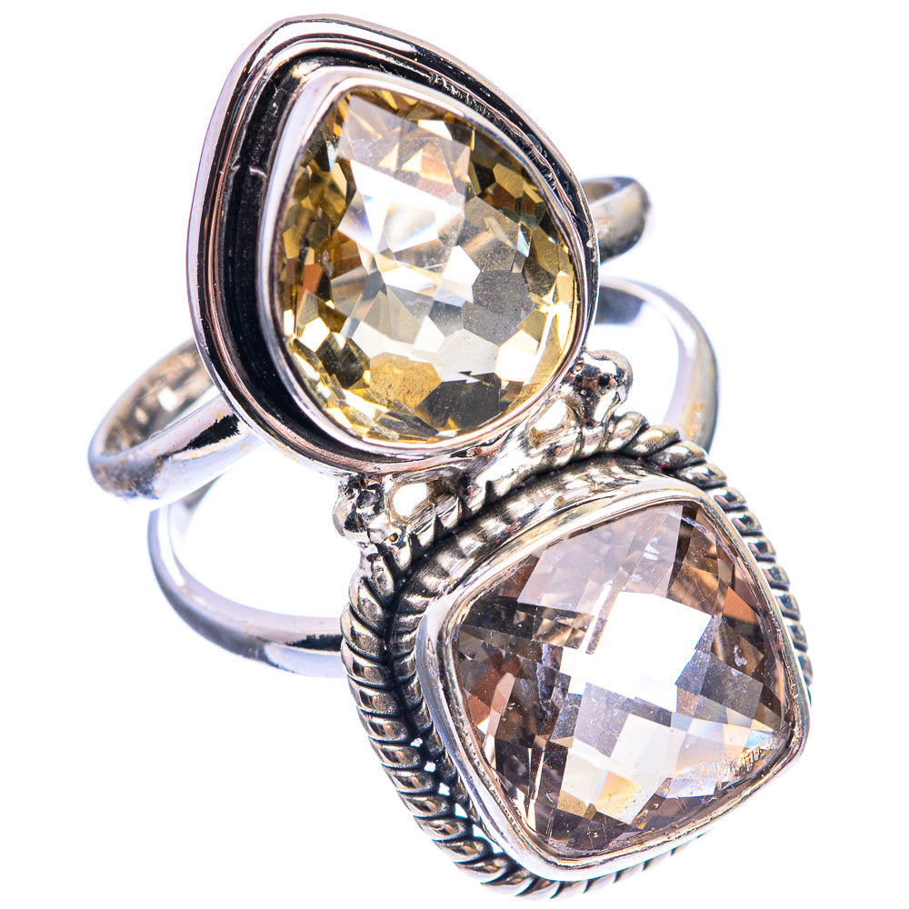 Large Smoky Quartz, Citrine Ring Size 8 (925 Sterling Silver) R143027