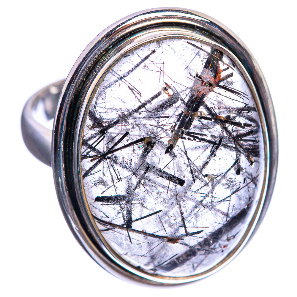 Tourmalinated Quartz 925 Sterling Silver Ring Size 8