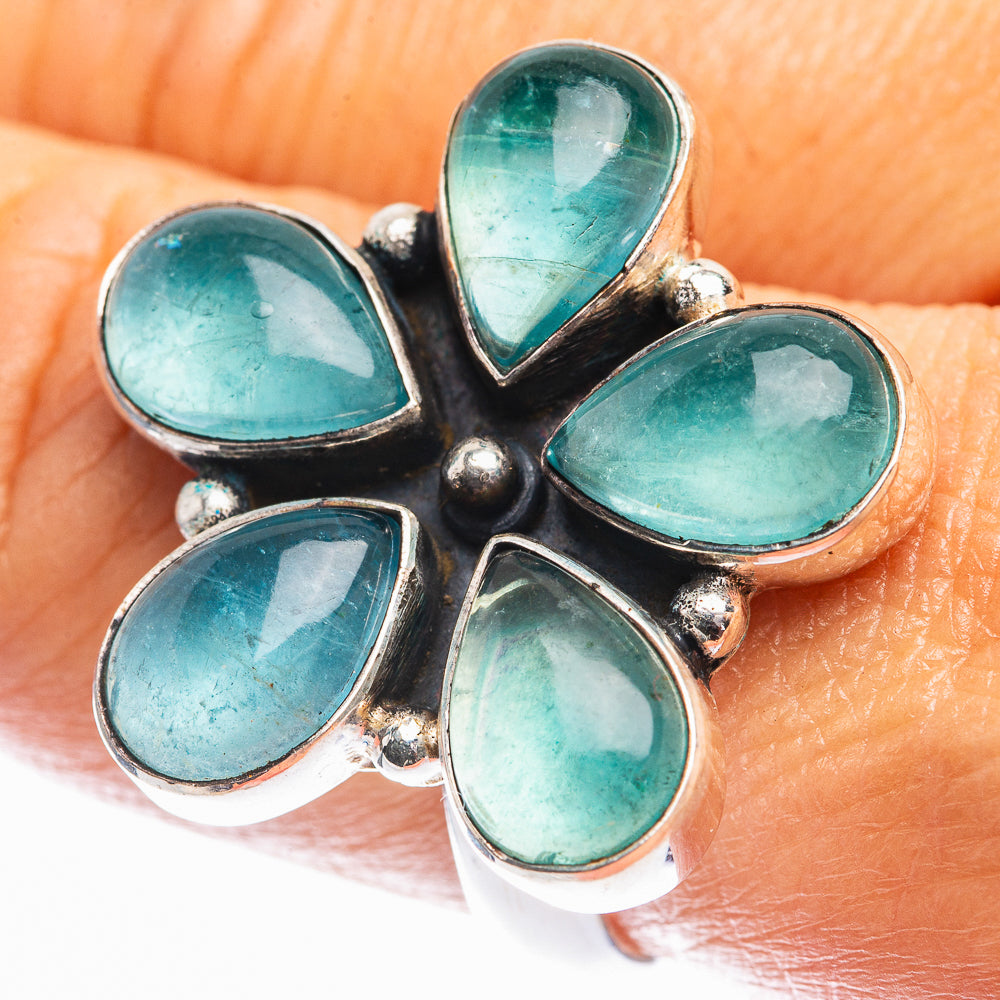 Blue Fluorite Ring Size 9 (925 Sterling Silver) R142276