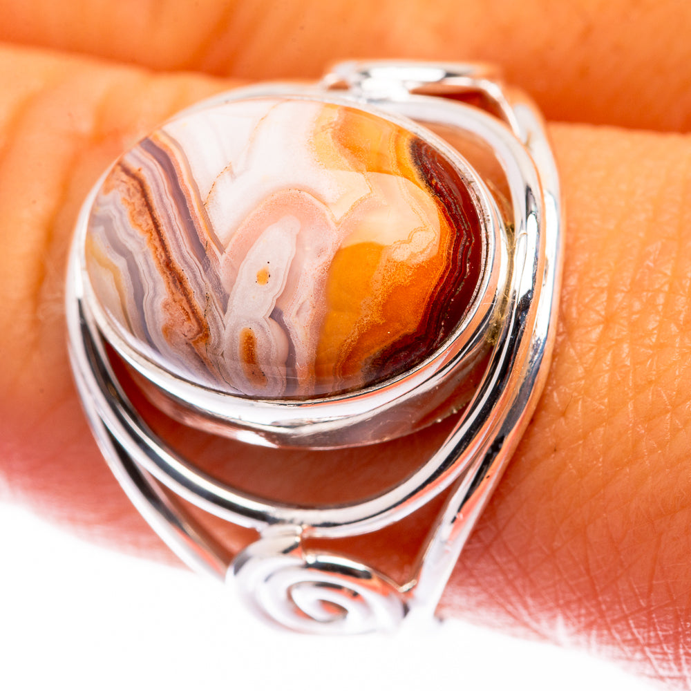 Crazy Lace Agate Ring Size 8.75 (925 Sterling Silver) R141084