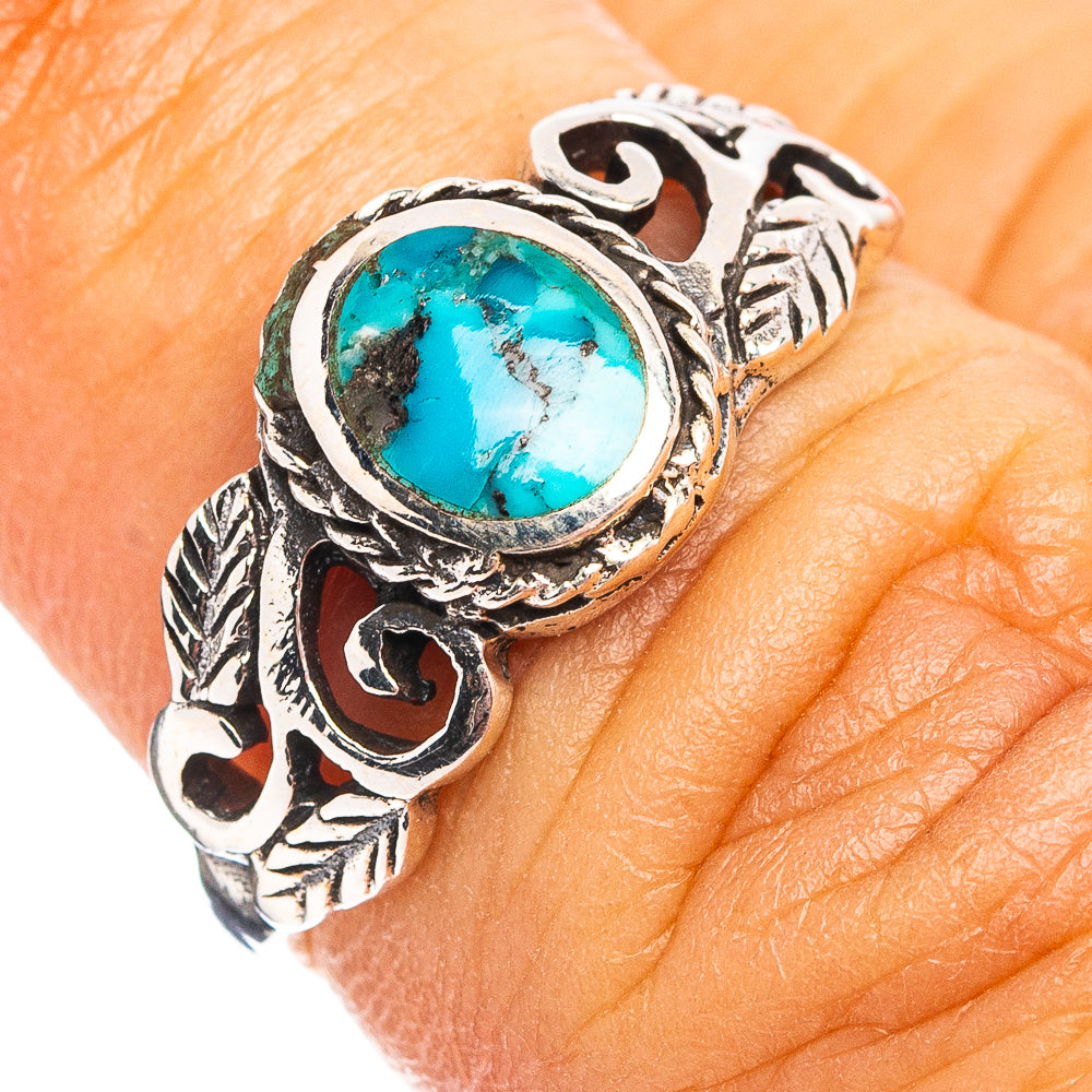 Native Style Mohave Turquoise Ring Size 5.5 (.925 Sterling Silver)
