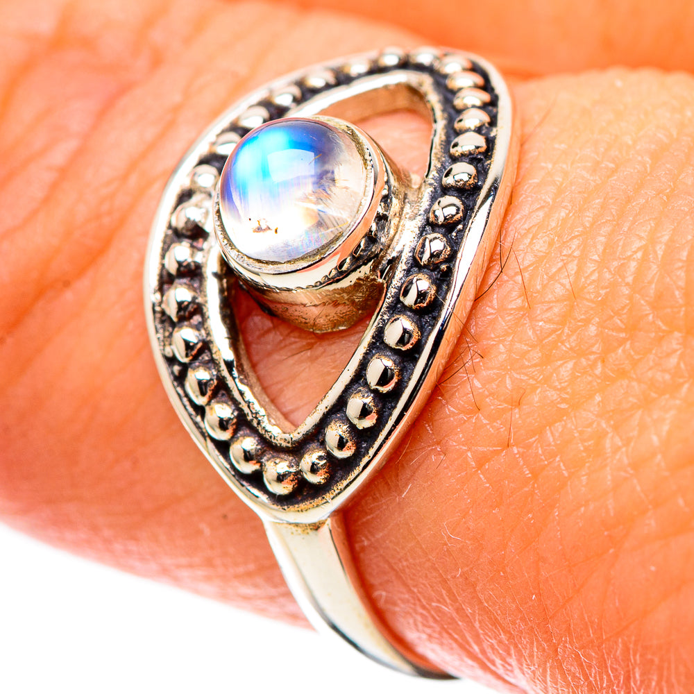 Rainbow Moonstone Ring Size 8.25 (925 Sterling Silver) RING138807