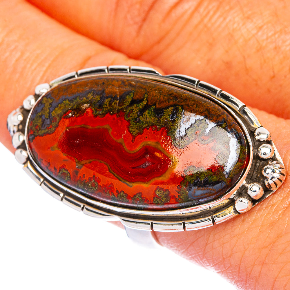 Huge Moroccan Agate Ring Size 9 (925 Sterling Silver) R144512