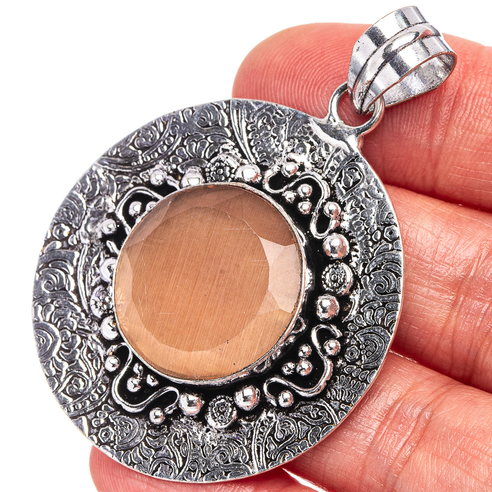 Orange Onyx Pendant 2 1/8" (German Silver)