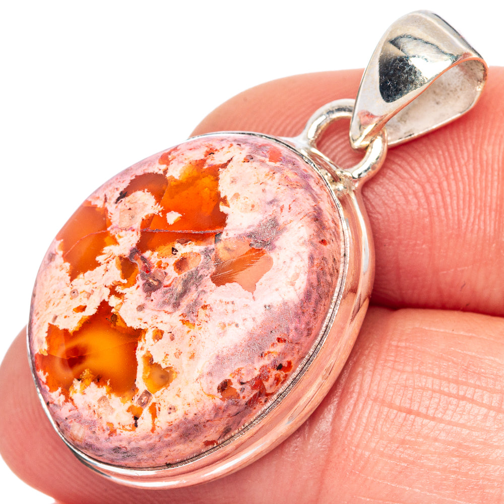 Rare Mexican Fire Opal Pendant 1 3/8" (925 Sterling Silver) P41716