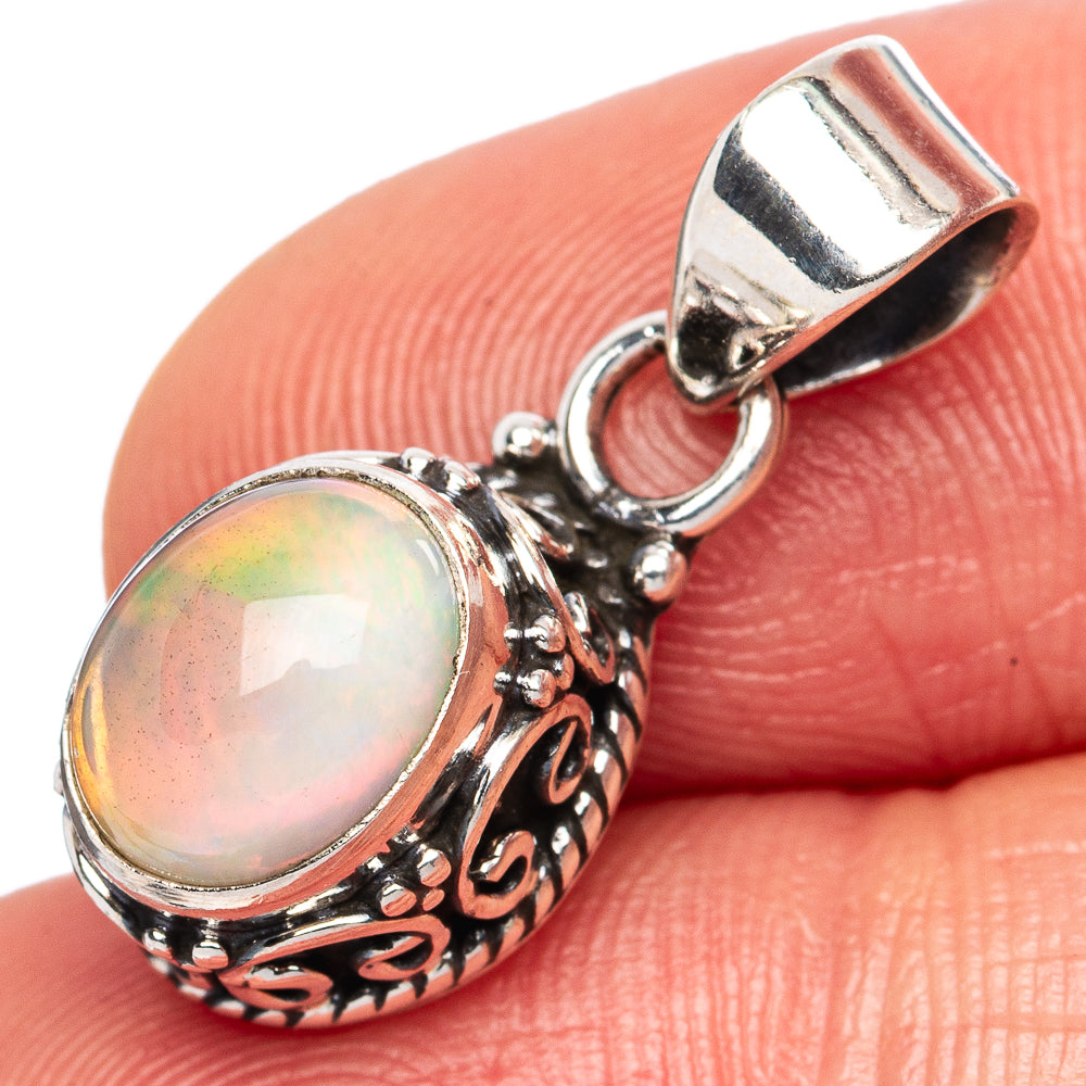 Rare  Ethiopian Opal Pendants 7/8" (925 Sterling Silver) P42351