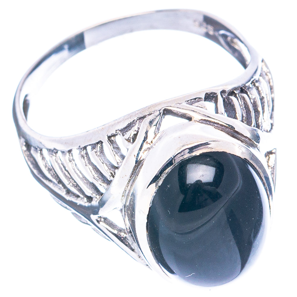 Black Onyx Ring Size 7.5 (.925 Sterling Silver)