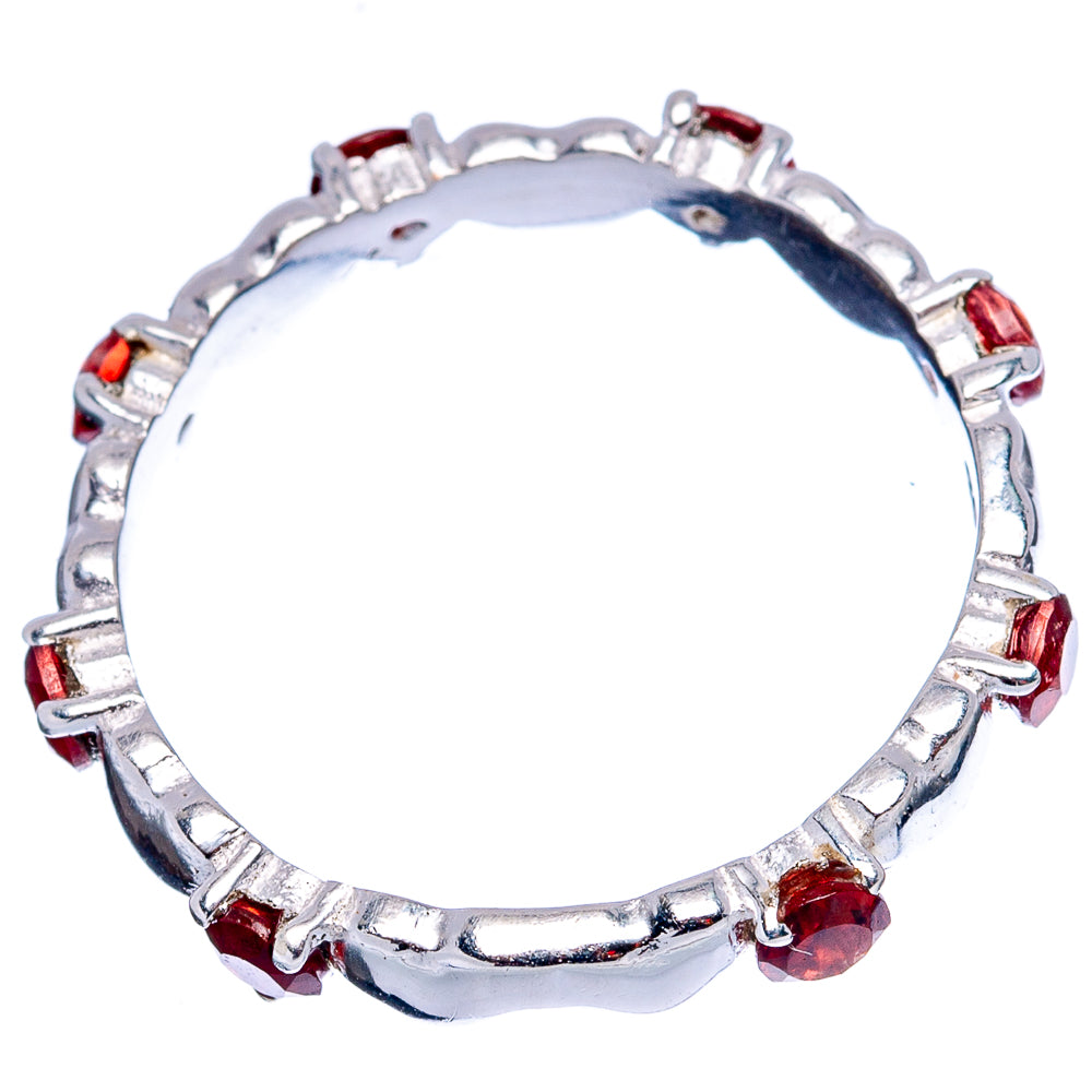 Garnet Heart Dainty Ring Size 7.75 (.925 Sterling Silver)