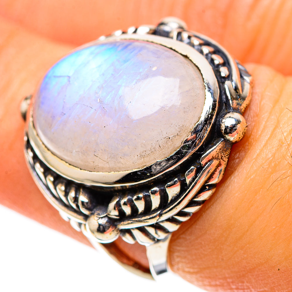 Rainbow Moonstone Ring Size 6.5 (925 Sterling Silver) RING138808