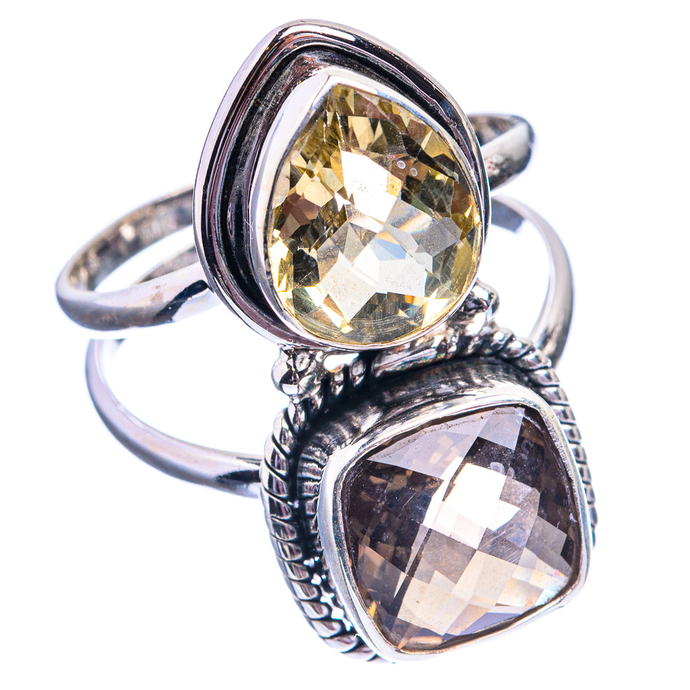 Large Smoky Quartz, Citrine Ring Size 11.25 (925 Sterling Silver) R142214