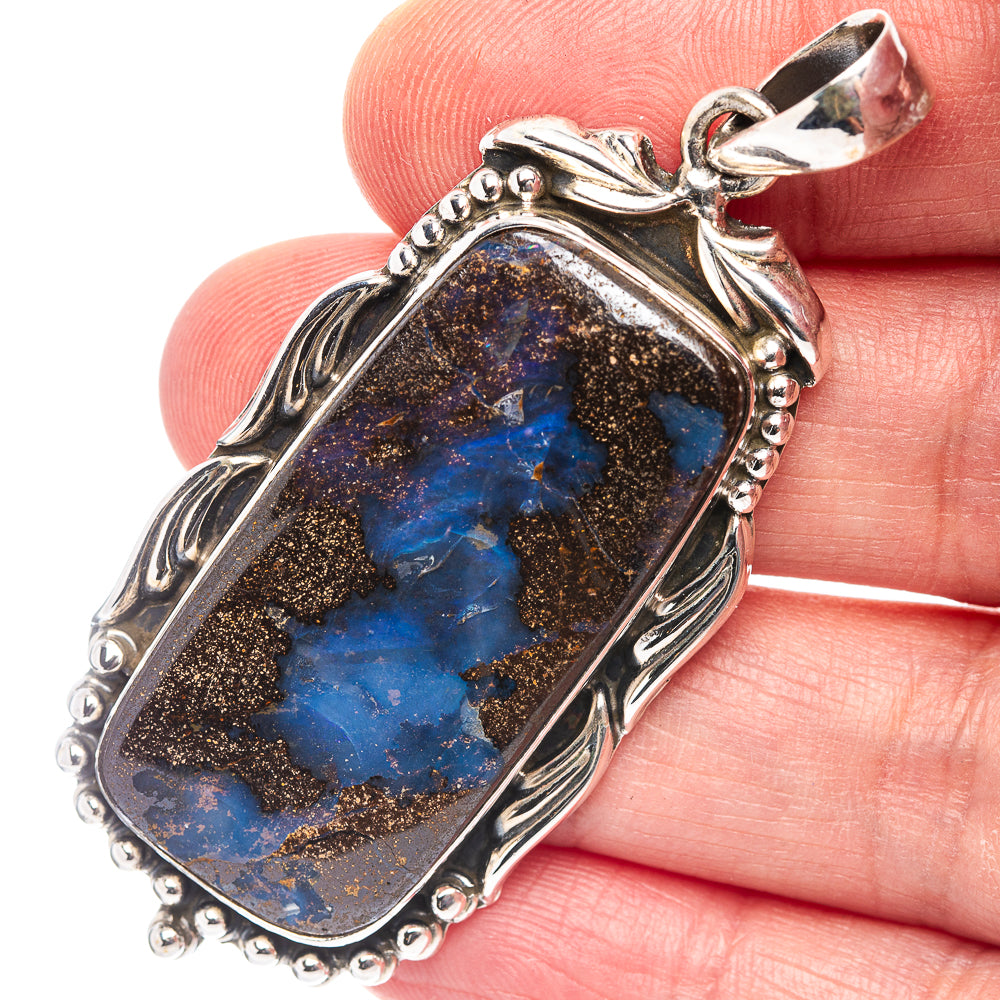 Rare Premium Boulder Opal Pendant 2 3/8" (.925 Sterling Silver)