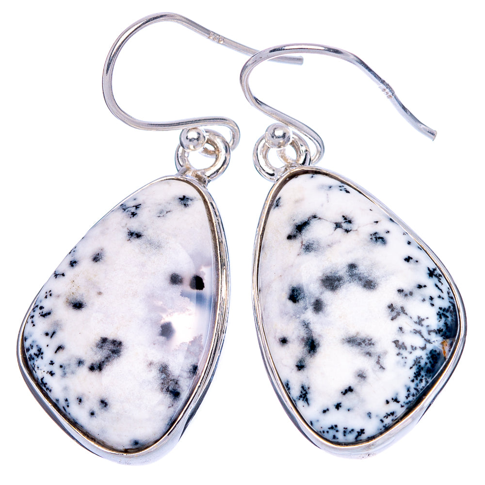 Dendritic Opal Earrings 1 1/2" (925 Sterling Silver) E1125