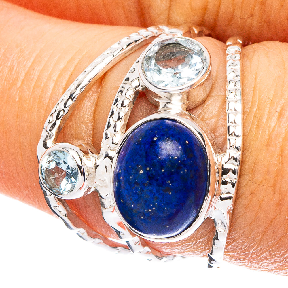 Lapis Lazuli, Blue Topaz 925 Sterling Silver Premium Ring Size 7.75 (925 Sterling Silver) R6470