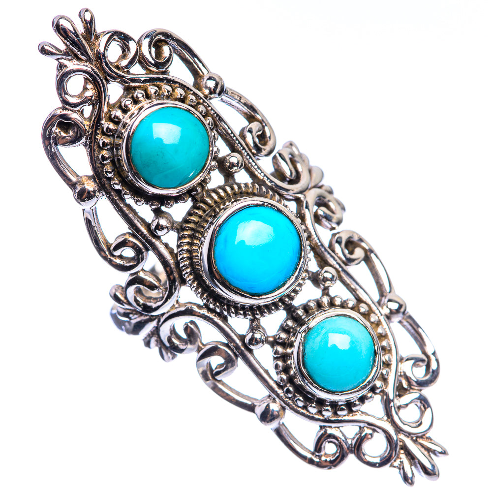 Large Sleeping Beauty Turquoise 925 Sterling Silver Ring Size 7