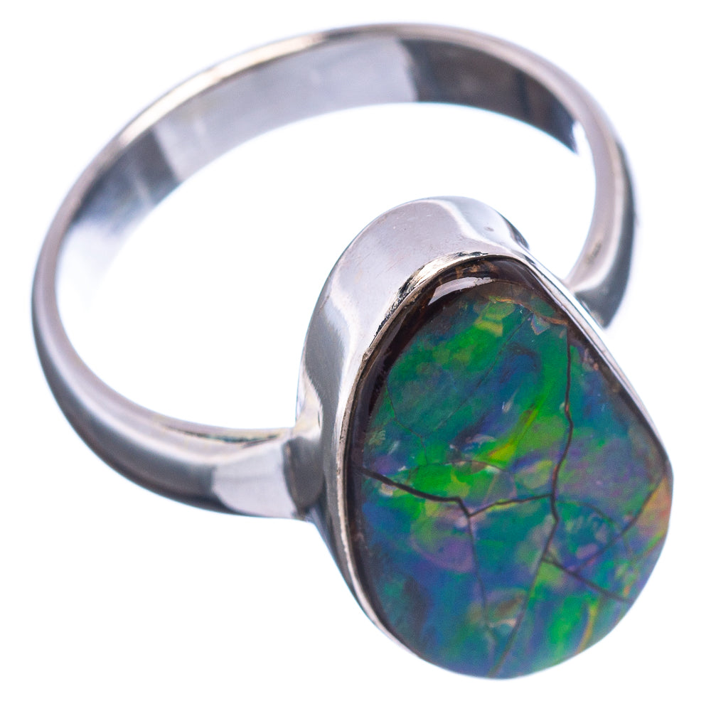 Premium Canadian Ammolite Ring Size 7.25 (.925 Sterling Silver)