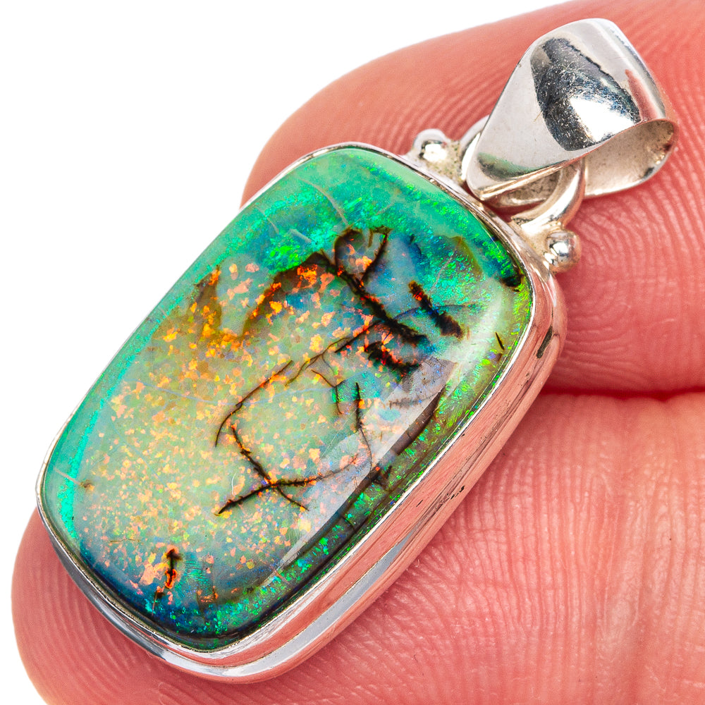 Rare Sterling Opal Pendant 1 1/4" (925 Sterling Silver) P40682