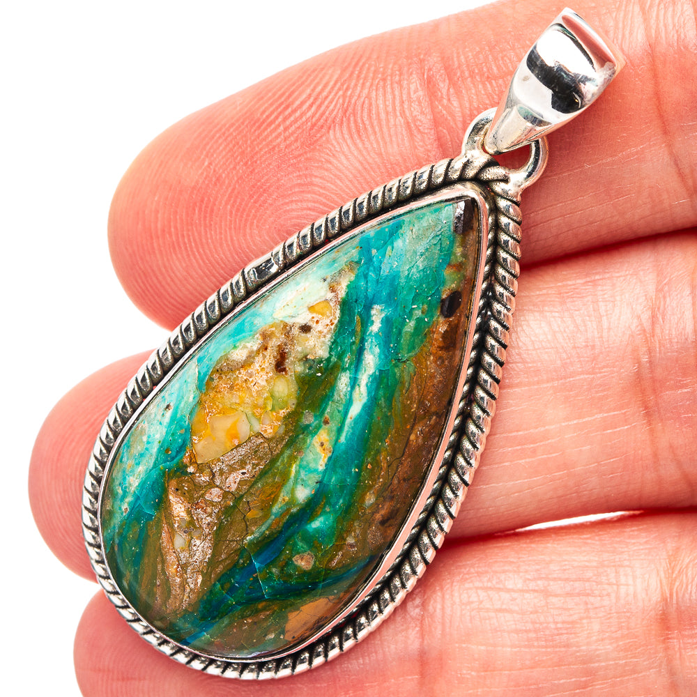 Premium Peruvian Opal Pendant 1 7/8" (.925 Sterling Silver)