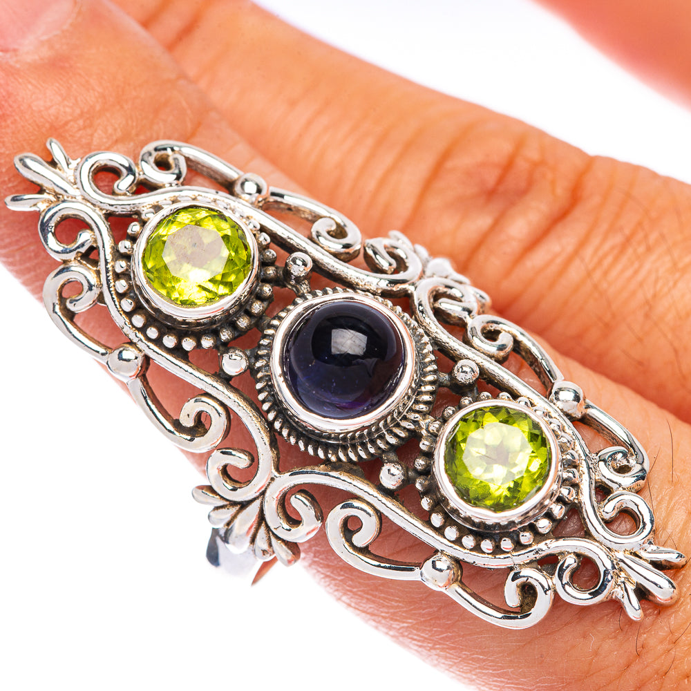 Large Tanzanite, Peridot Ring Size 9.75 (925 Sterling Silver) R144674