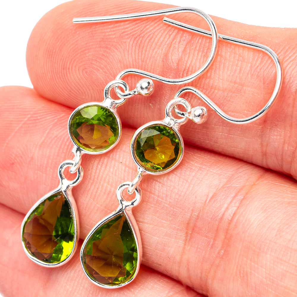 Peridot Earrings 1 1/2" (925 Sterling Silver) E3158