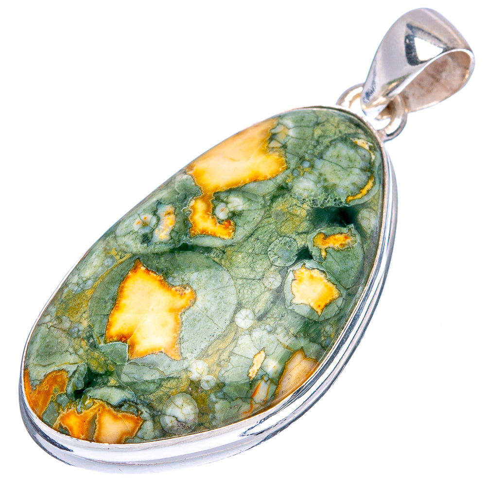 Rainforest Jasper Pendant 1 5/8" (925 Sterling Silver) P43436