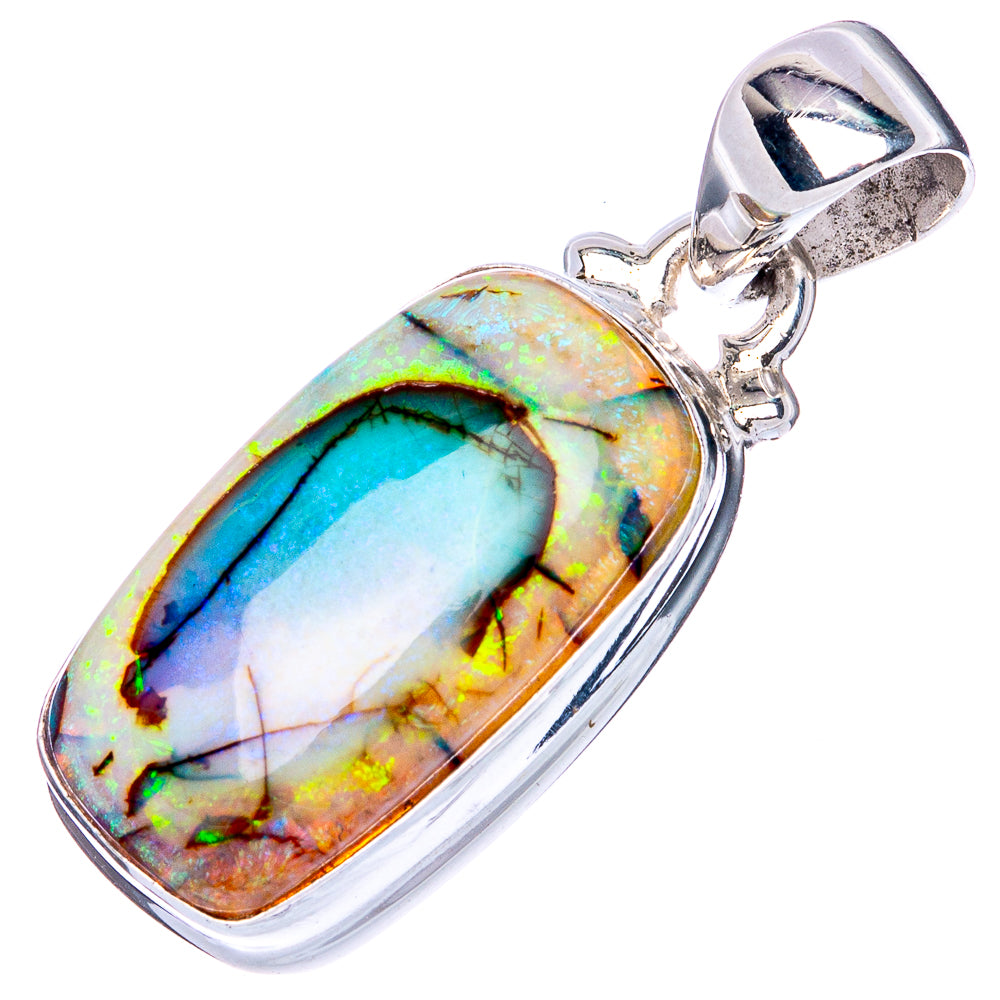 Rare Sterling Opal 925 Sterling Silver Pendant 1 1/8" (925 Sterling Silver) P41923