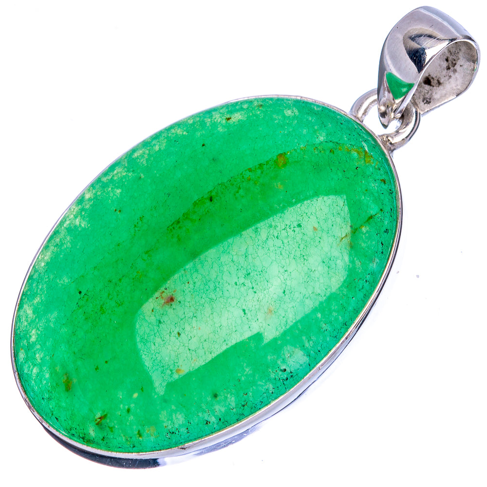 Green Onyx Pendant 1 5/8" (925 Sterling Silver) P42143