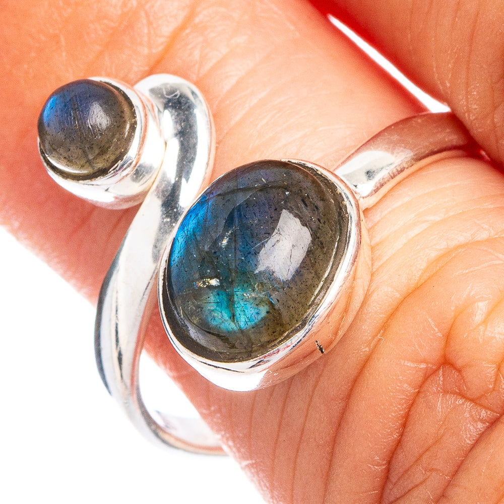 Dainty Labradorite Ring Size 6.5 (925 Sterling Silver) R8712