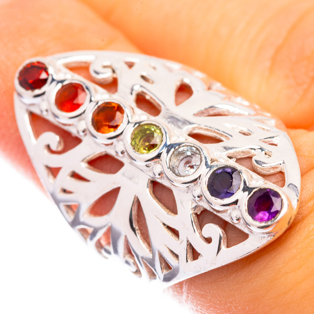 Rainbow Chakra Ring Size 6 (925 Sterling Silver) R141334