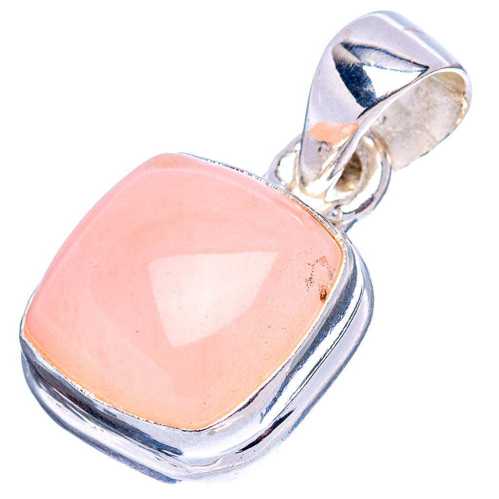 Pink Opal Pendant 7/8" (.925 Sterling Silver)