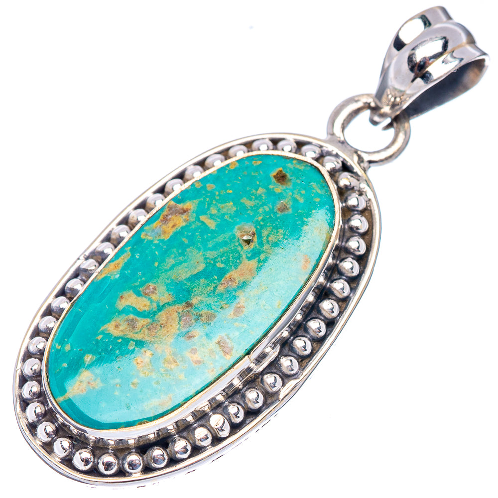 Royston Turquoise Pendant 1 1/2" (.925 Sterling Silver)