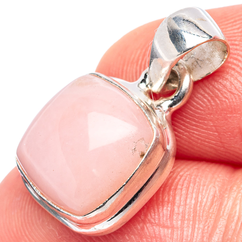 Pink Opal Pendant 7/8" (.925 Sterling Silver)