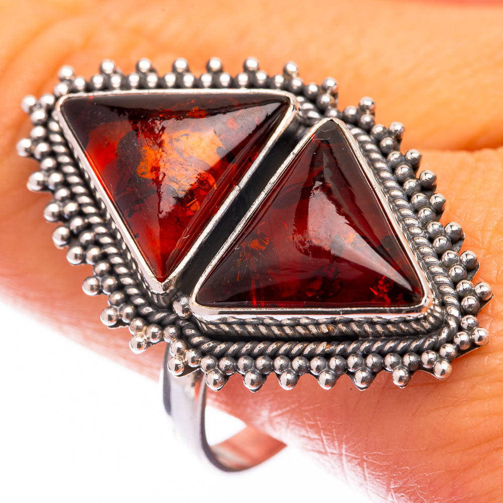 Large Baltic Amber Ring Size 11.75 (925 Sterling Silver) R140822
