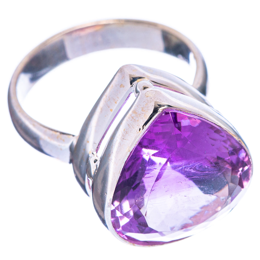Rare Faceted Amethyst Ring Size 7.75 (925 Sterling Silver) R1062